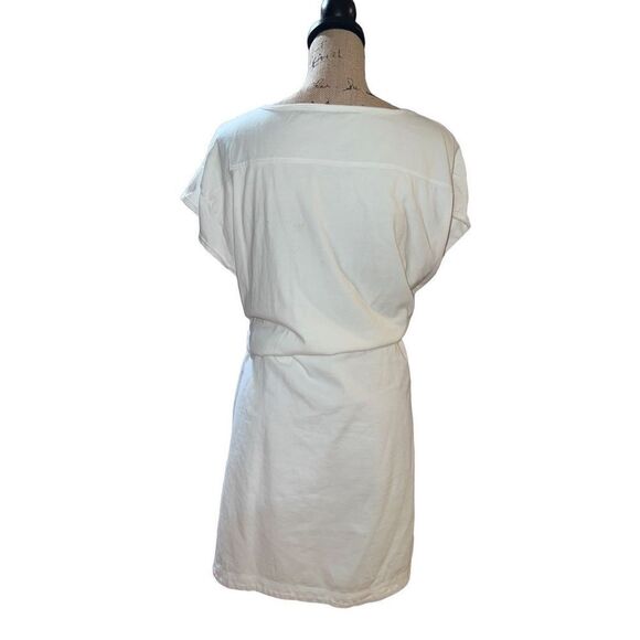 Woolrich Solid White Tie Waist Scoop Neck Short Sleeved Women’s Dress size XL - Picture 7 of 13